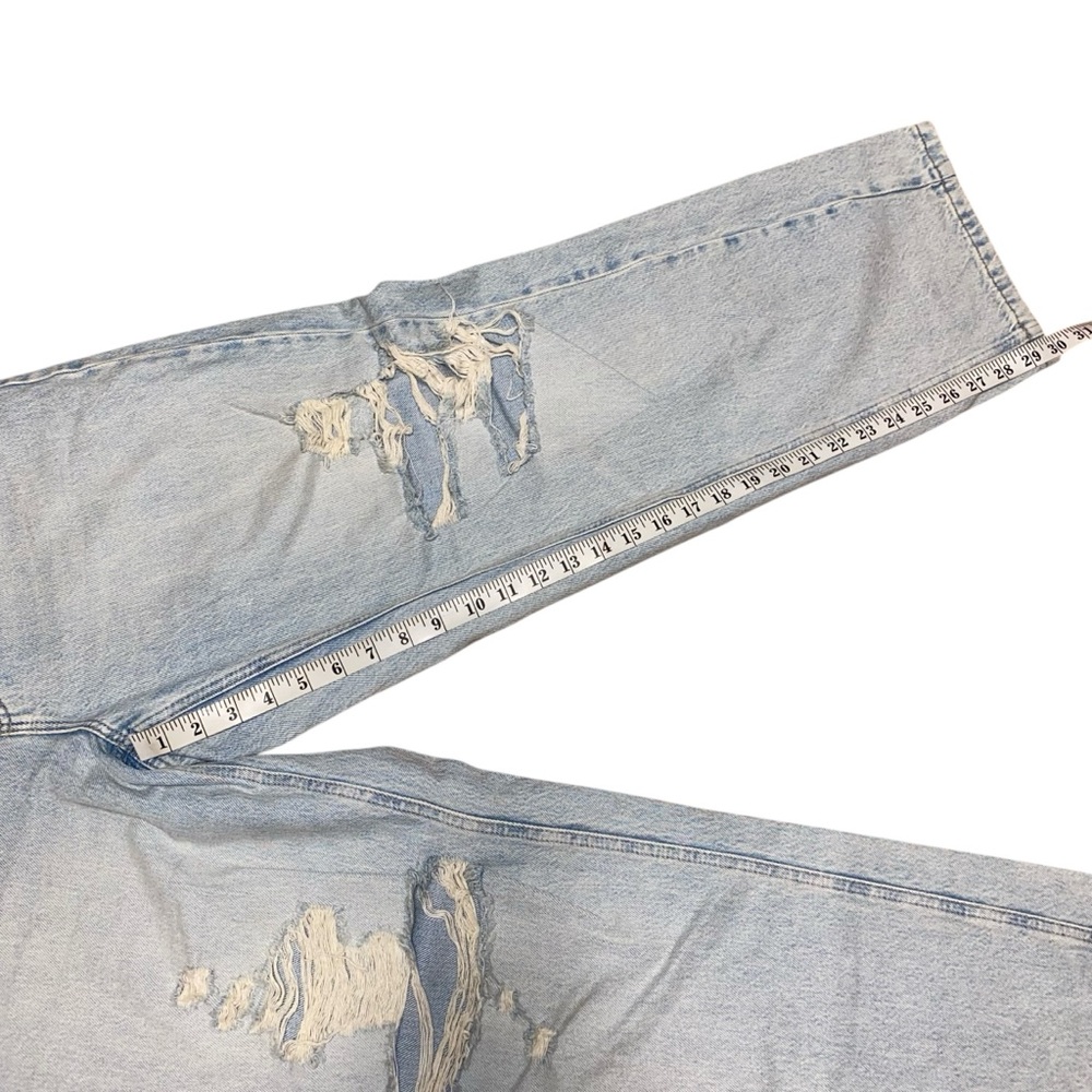 Garage High Rise Baggy Distressed Denim Jeans in Colour Briar Blue 31" Waist - Picture 9 of 12